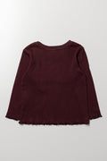 Burgundy Hello Kitty Long Sleeve Top (2)
