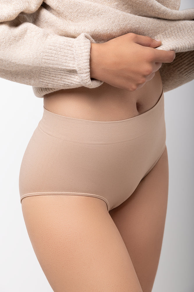 3 Pack Seamfree Briefs Blue And Natural (3)