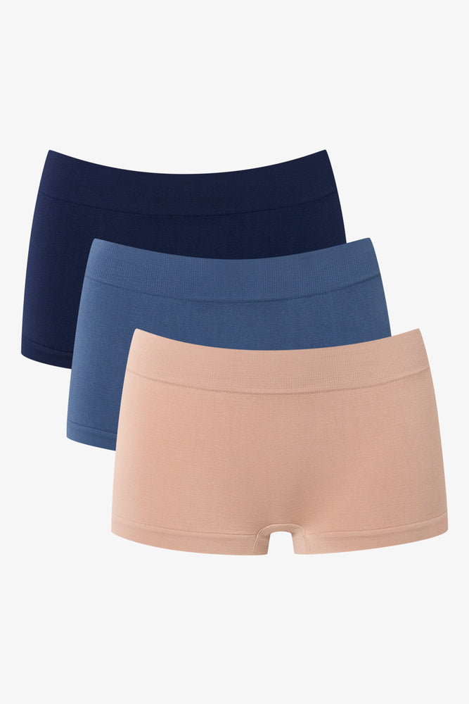 3 Pack Seamfree Boylegs Blue And Natural