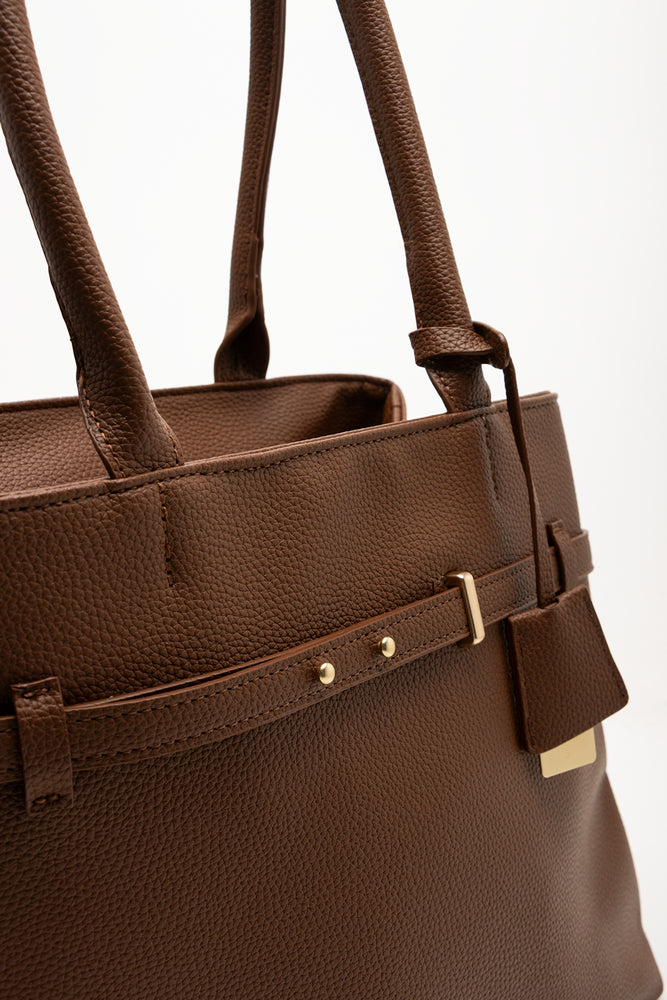 Buckle Handbag Brown (3)