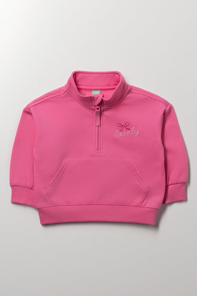 Quarter Zip Tracktop Pink