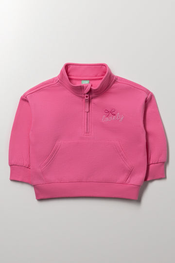 Quarter Zip Tracktop Pink