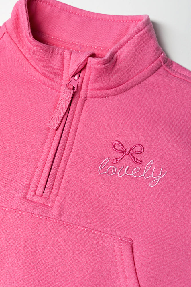 Quarter Zip Tracktop Pink (1)