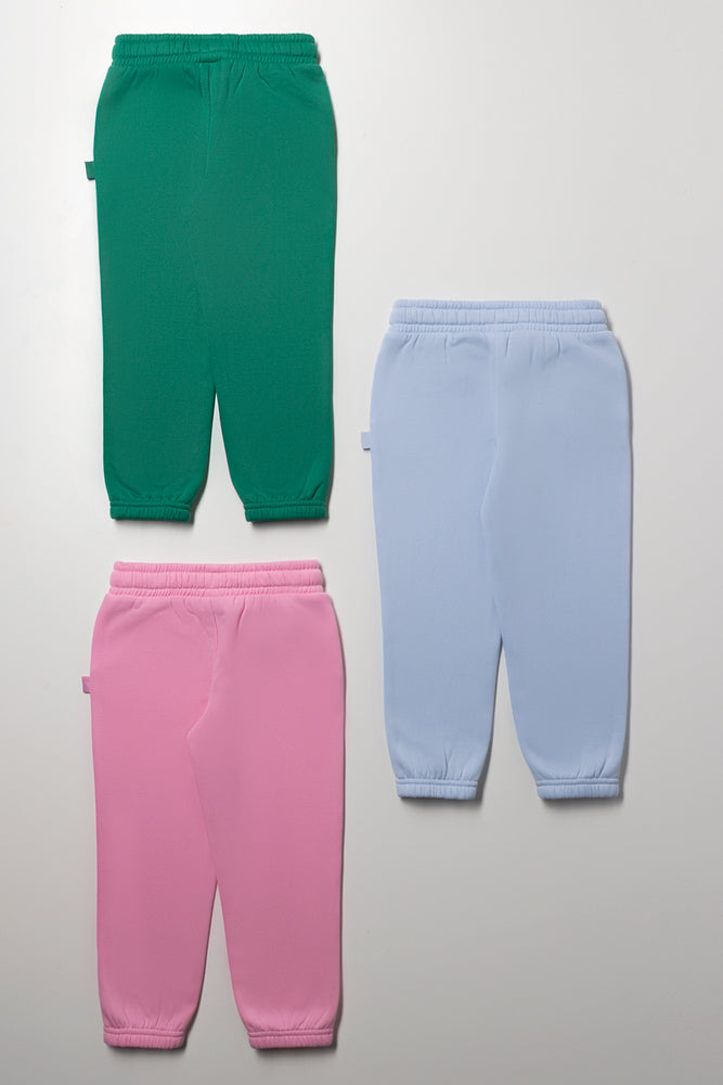 3 Pack Trackpants Green, Pink And Grey (2)