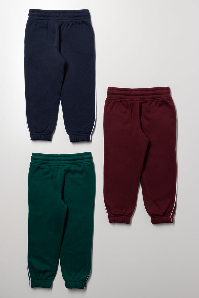 3 Pack Trackpants Navy, Burgundy & Green (2)