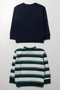 2 Pack Crew neck Tracktops Navy & Green (2)