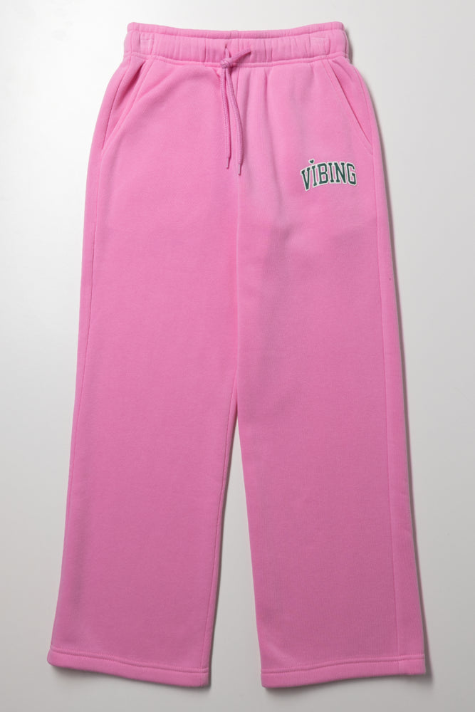 Wide Leg Trackpants Pink