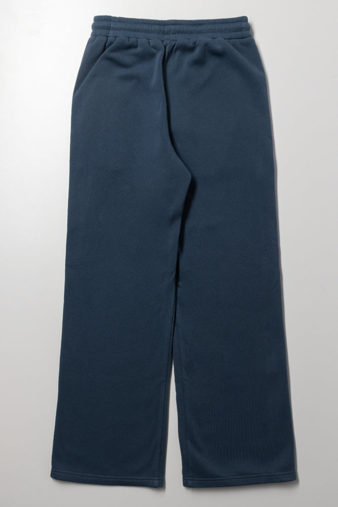 Side Tape Wide Leg Trackpants Blue (2)