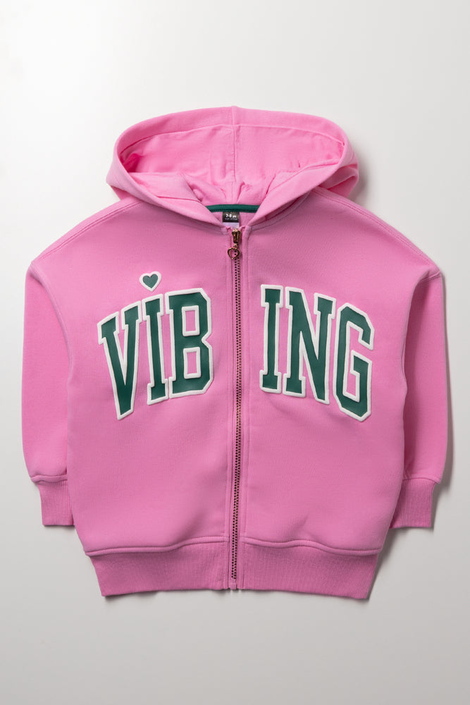 Zip Thru Tracktop Pink
