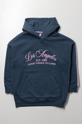 Hoodie With Tape Blue