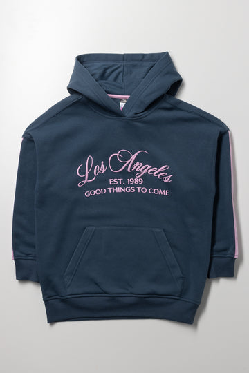 Hoodie With Tape Blue
