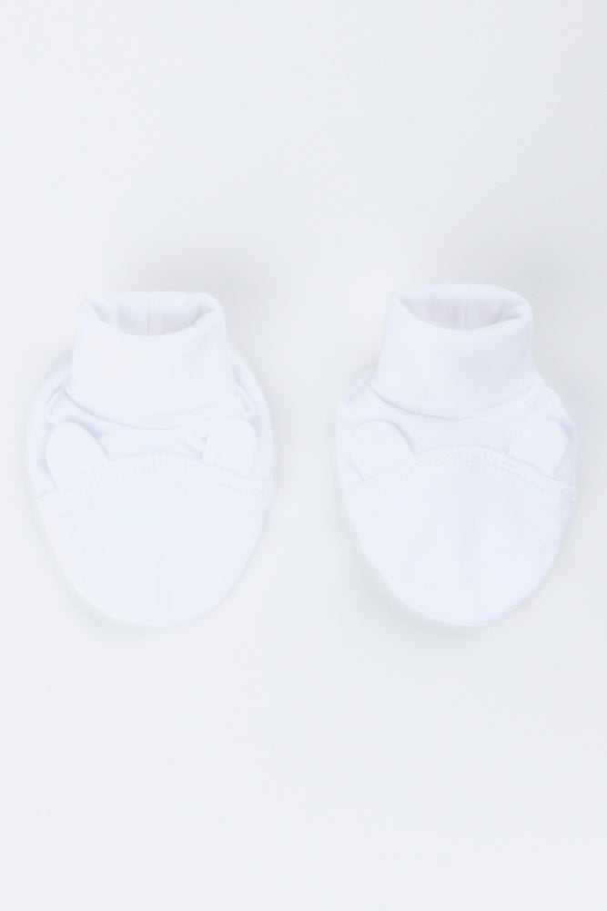 White Newborn Baby Booties