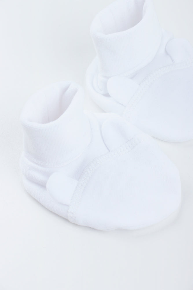 White Newborn Baby Booties (1)