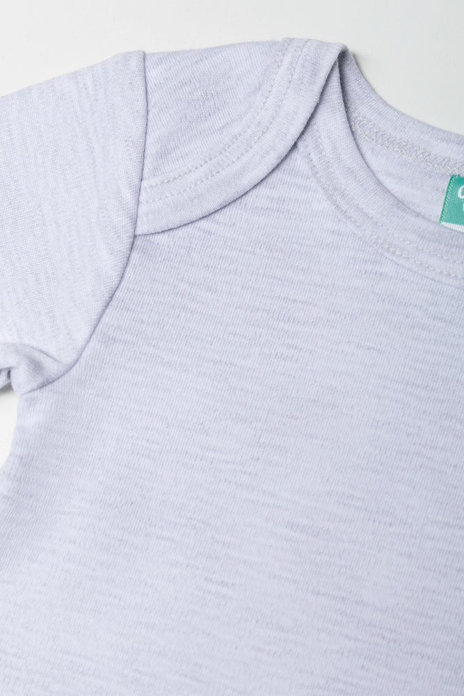 Grey Short Sleeve Baby Bodyvest (1)