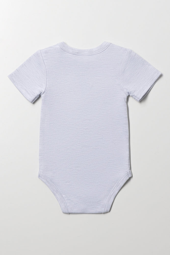 Grey Short Sleeve Baby Bodyvest (3)