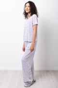 Heart Crew Neck Pyjamas Grey