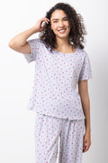 Heart Crew Neck Pyjamas Grey (1)