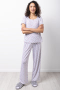Heart Crew Neck Pyjamas Grey (4)
