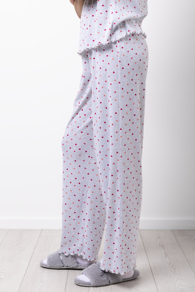 Heart Crew Neck Pyjamas Grey (5)