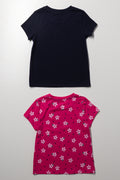 2 Pack Short Sleeve T-Shirts Navy And Pink (2)