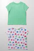 2 Pack Tennis Cat Short Sleeve T-Shirts Green And White (2)