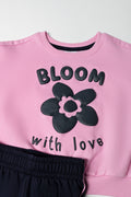 Bloom Flower Tracksuit Pink And Navy (1)