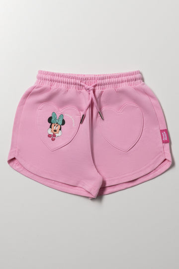 Pink Minnie Mouse Heart Shorts