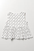 Spot Peplum Textured Vest White (2)