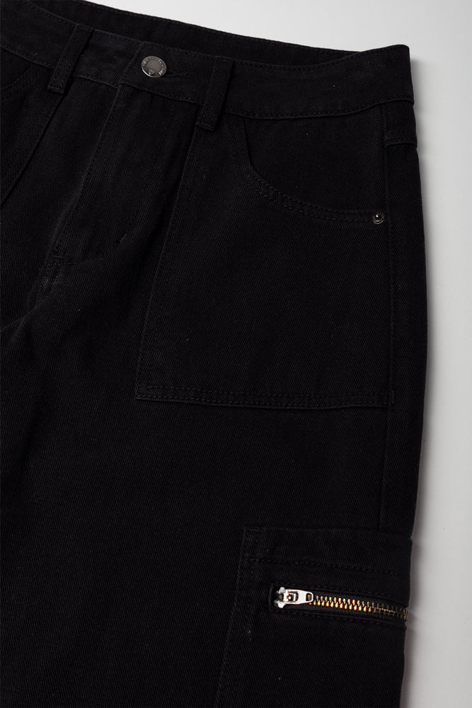 Cargo Denim Pants Black (1)