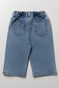 Bows Wide Leg Denim Jeans Blue (2)