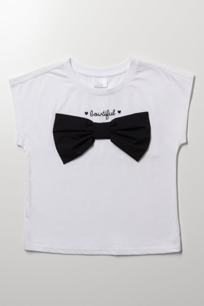 Bow Boxy T-Shirt White