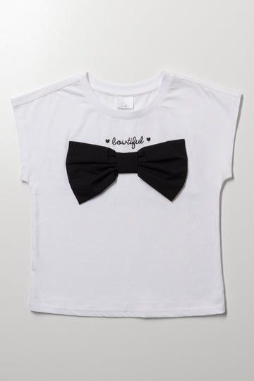 Bow Boxy T-Shirt White