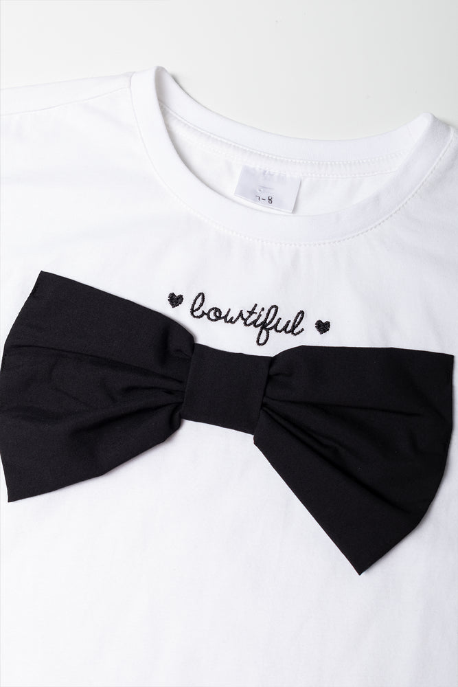 Bow Boxy T-Shirt White (1)