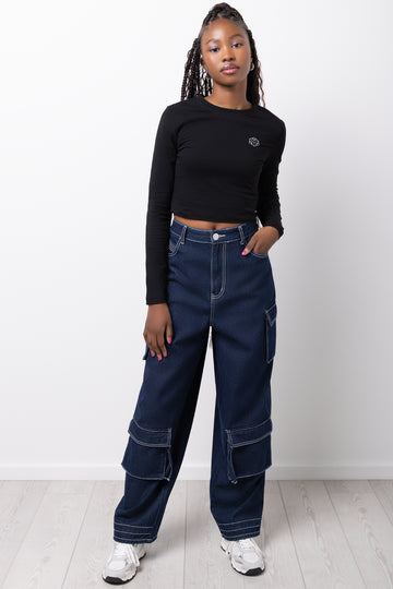 Cargo Denim Jeans Blue