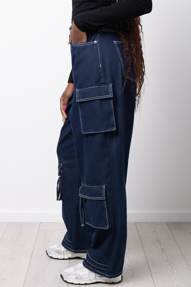 Cargo Denim Jeans Blue (1)