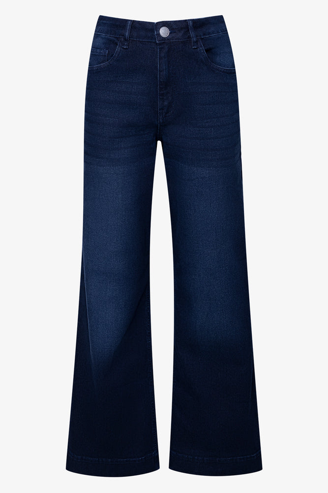 Wide Leg Denim Jeans Blue
