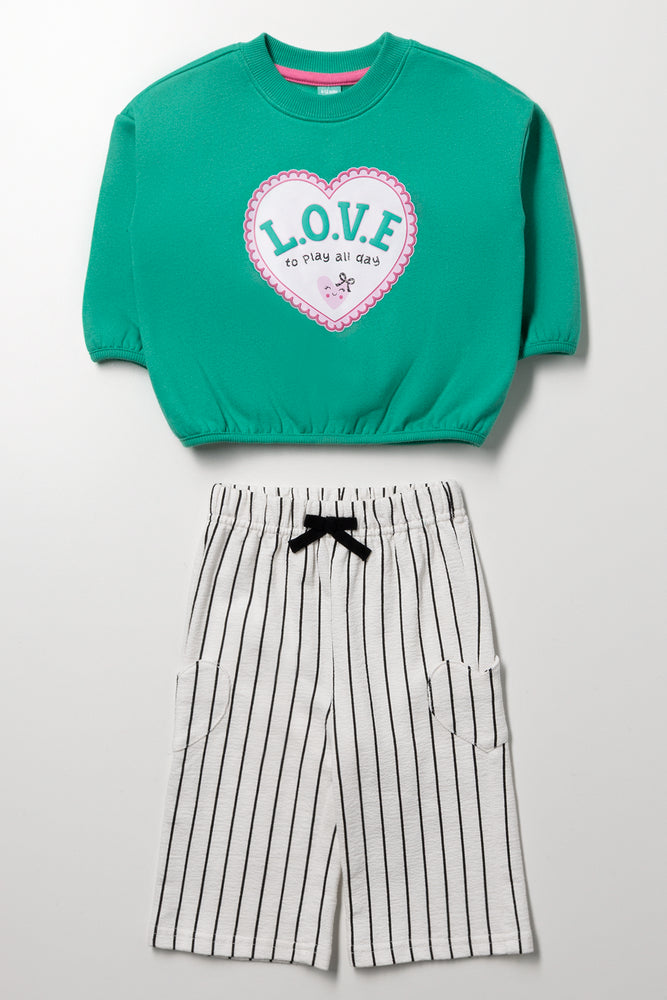 Tracktop And Wideleg Pants Set Mulitcolour
