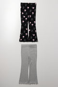 2 Pack Flare Leggings Black And Grey