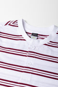 Striped Short Sleeve Henley T-Shirt (1)