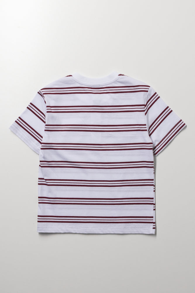 Striped Short Sleeve Henley T-Shirt (2)