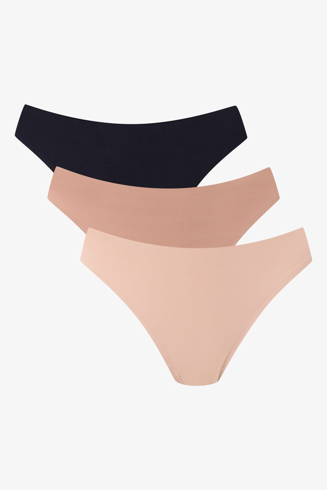 3 Pack Bonded Thong Panties