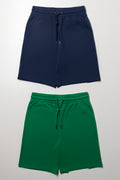 2 Pack Knit Shorts Navy & Green