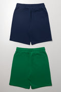 2 Pack Knit Shorts Navy & Green (2)