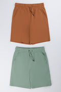 2 Pack Knit Drawstring Shorts