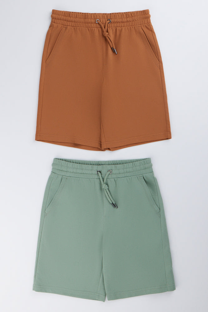 2 Pack Knit Drawstring Shorts