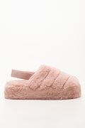 Plush Sling Back Slippers Dusty Pink (1)