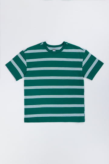 Green Striped Short Sleeve T-Shirt