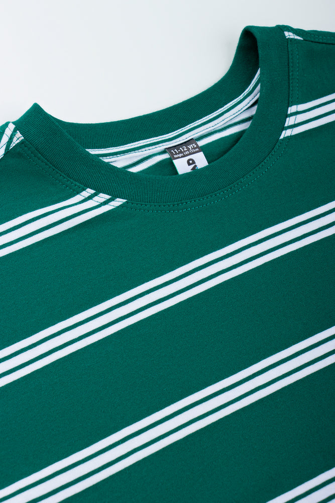 Green Striped Short Sleeve T-Shirt (1)