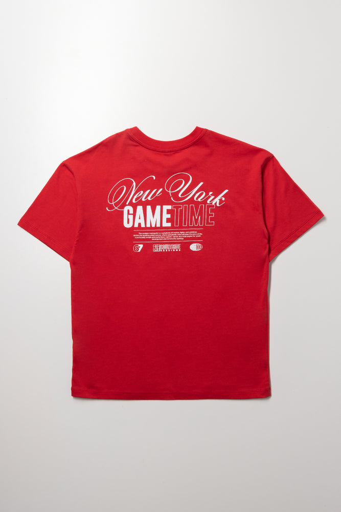 Short Sleeve Printed T-Shirt Red (2)