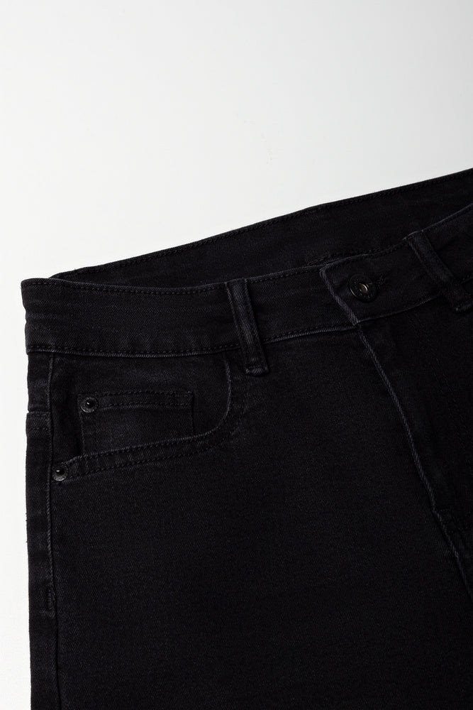 Versatile Black Denim Shorts (1)